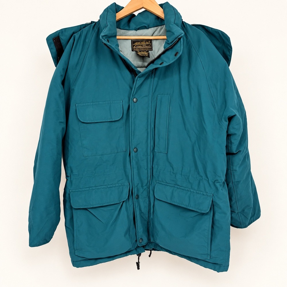Eddie Bauer Mens Large Parka Jacket Gore-Tex Goose Down Hooded Winter Coat Gorp